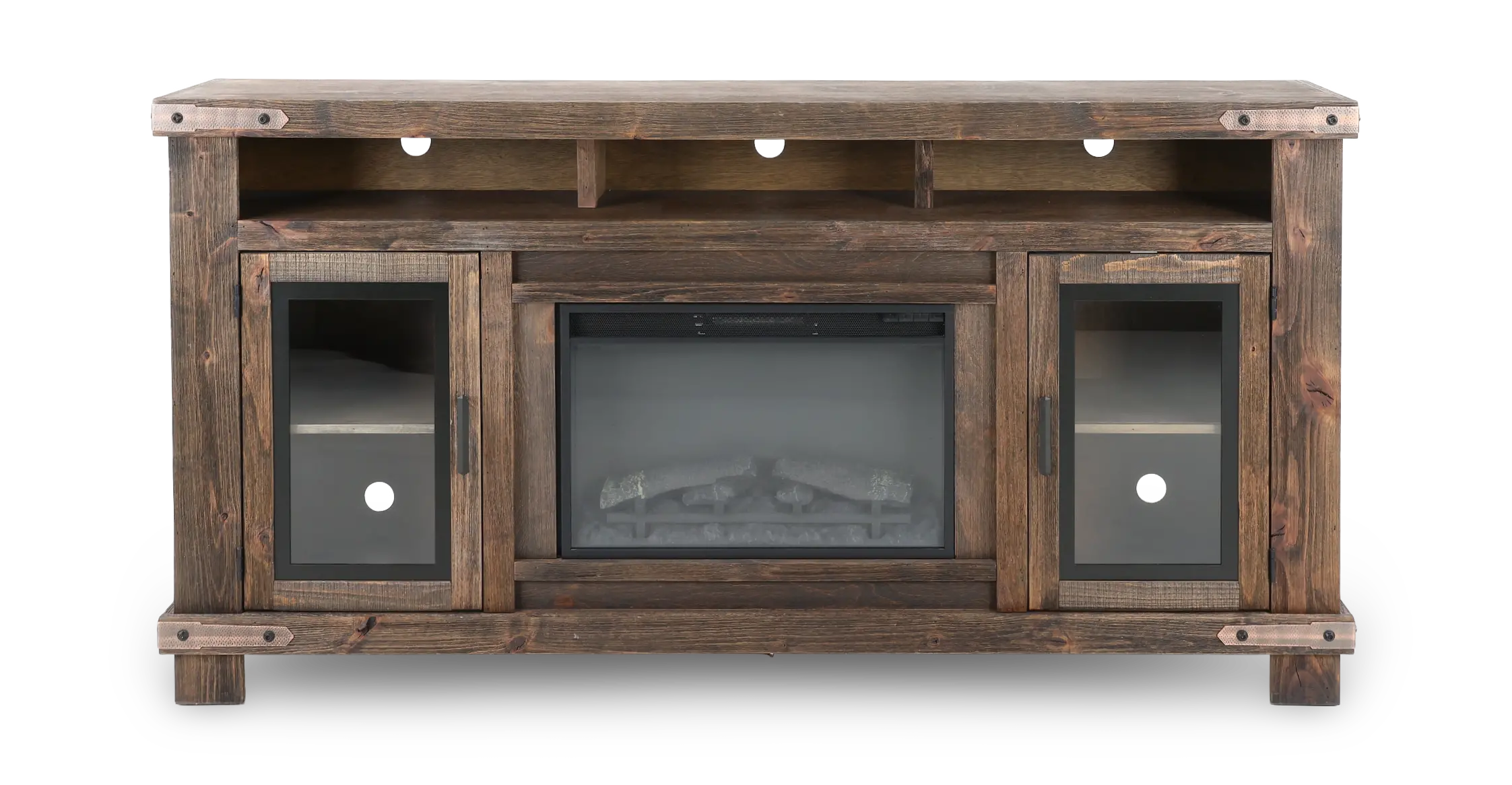 Sawyer Rustic Brown 78 Fireplace TV Stand-1