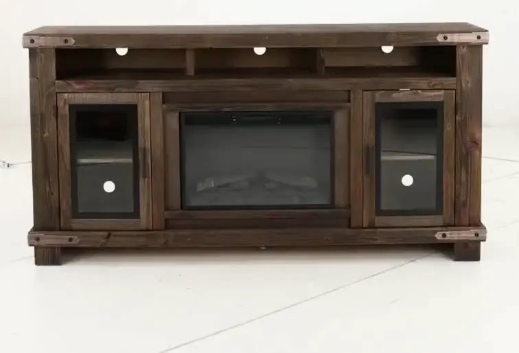 Sawyer Rustic Brown 78 Fireplace TV Stand-11