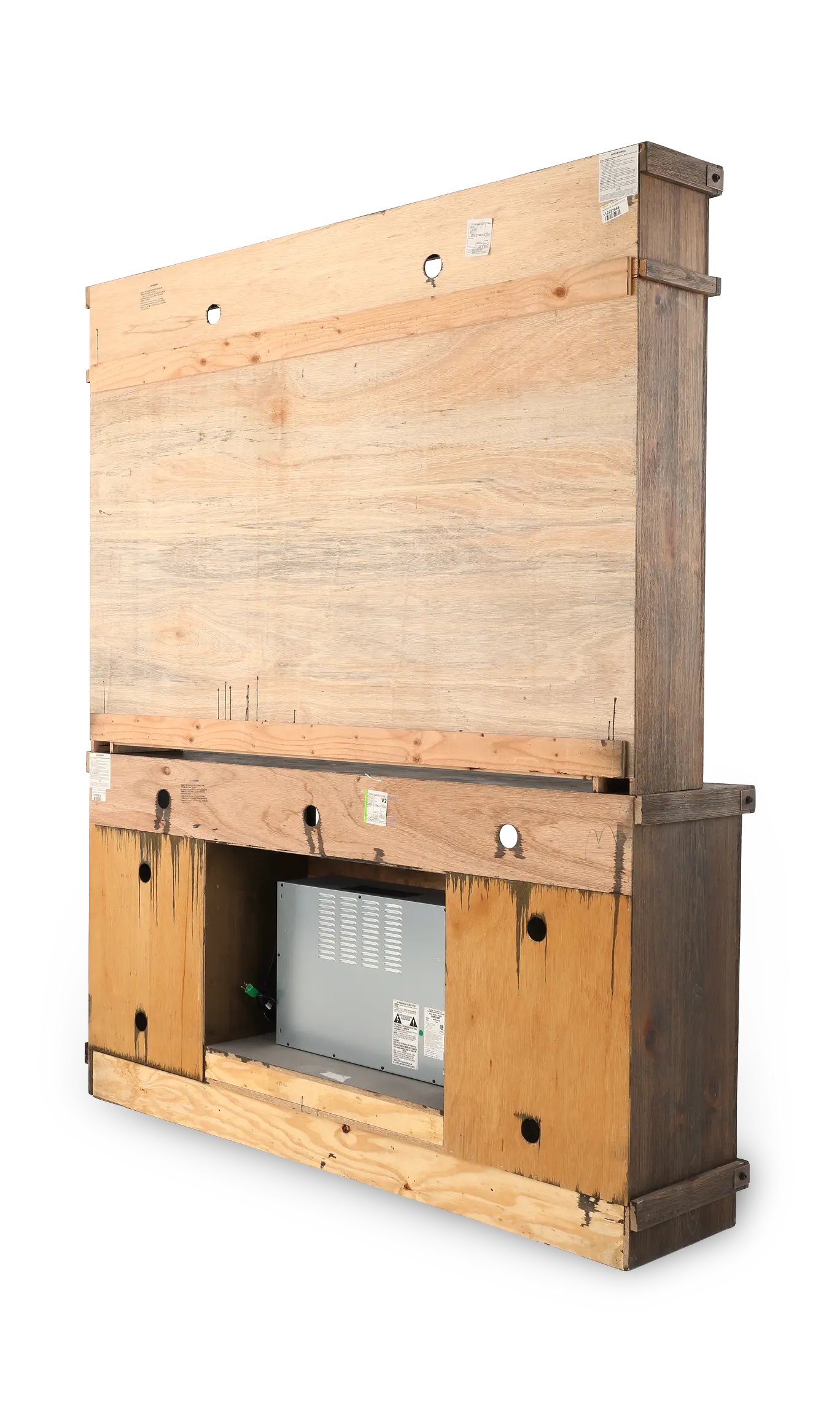 Sawyer Rustic Medium Brown Fireplace Entertainment Center-9