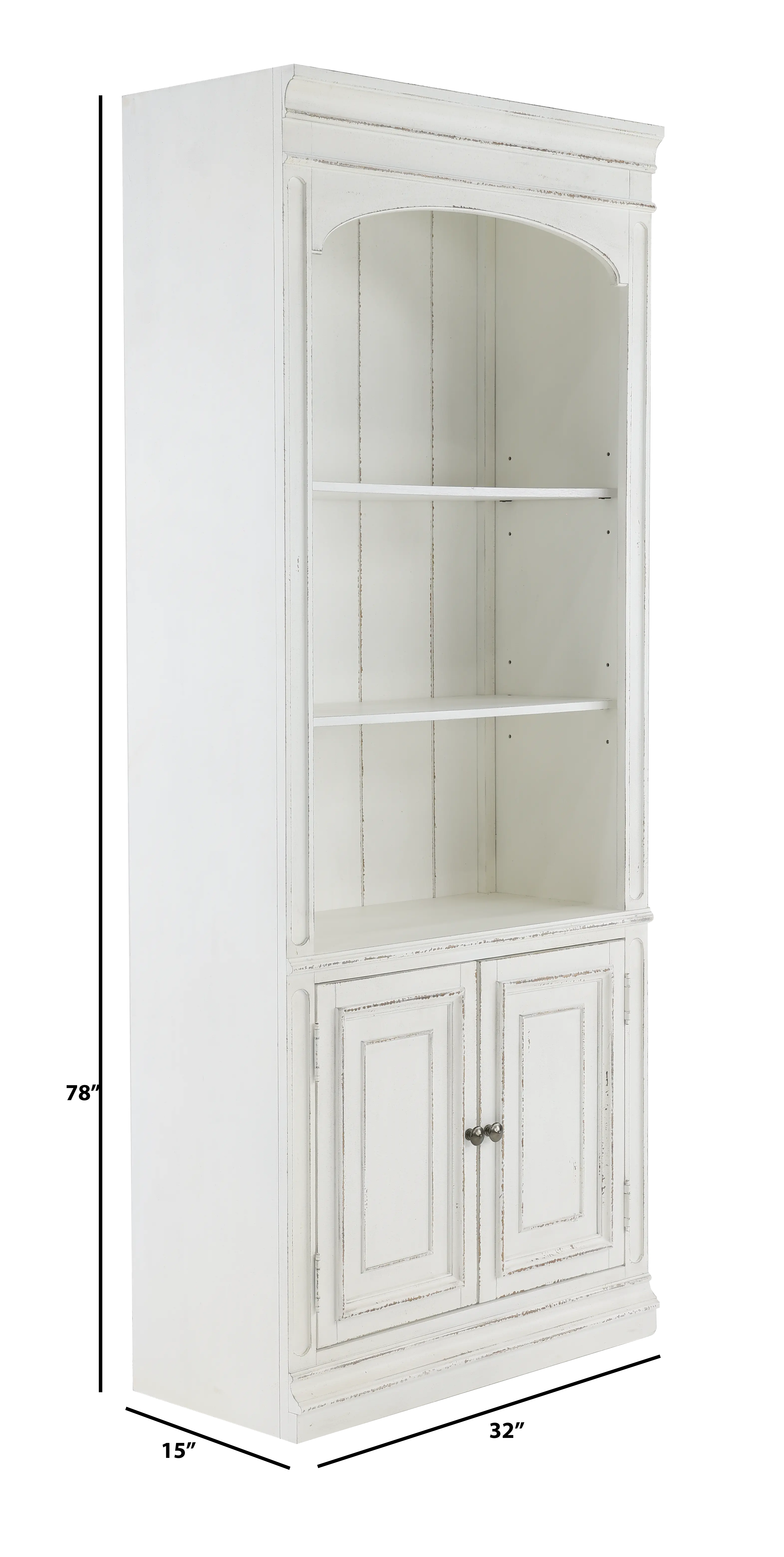 244-HO201 Magnolia Manor Antique White Bookcase-3