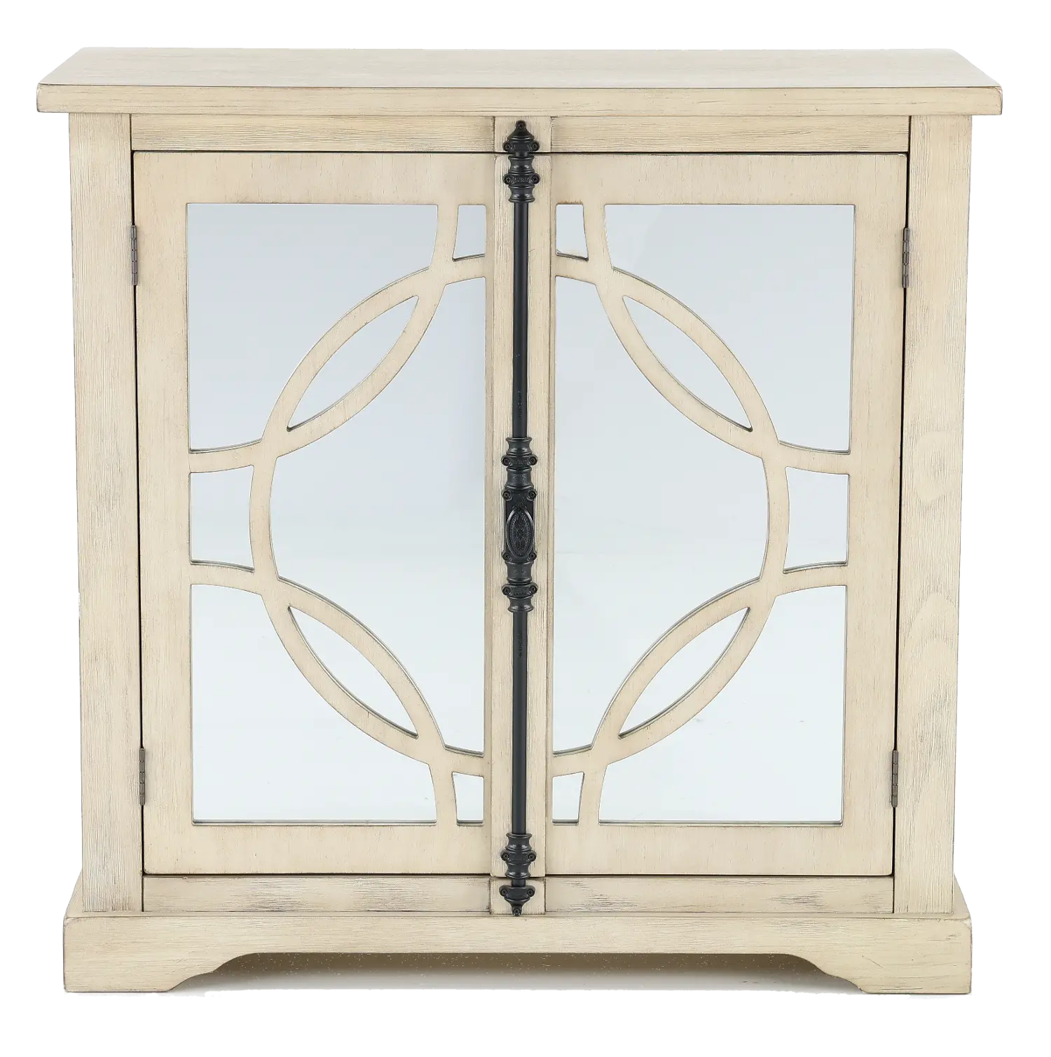 Emma Antique and Distressed Cream Accent Cabinet-1