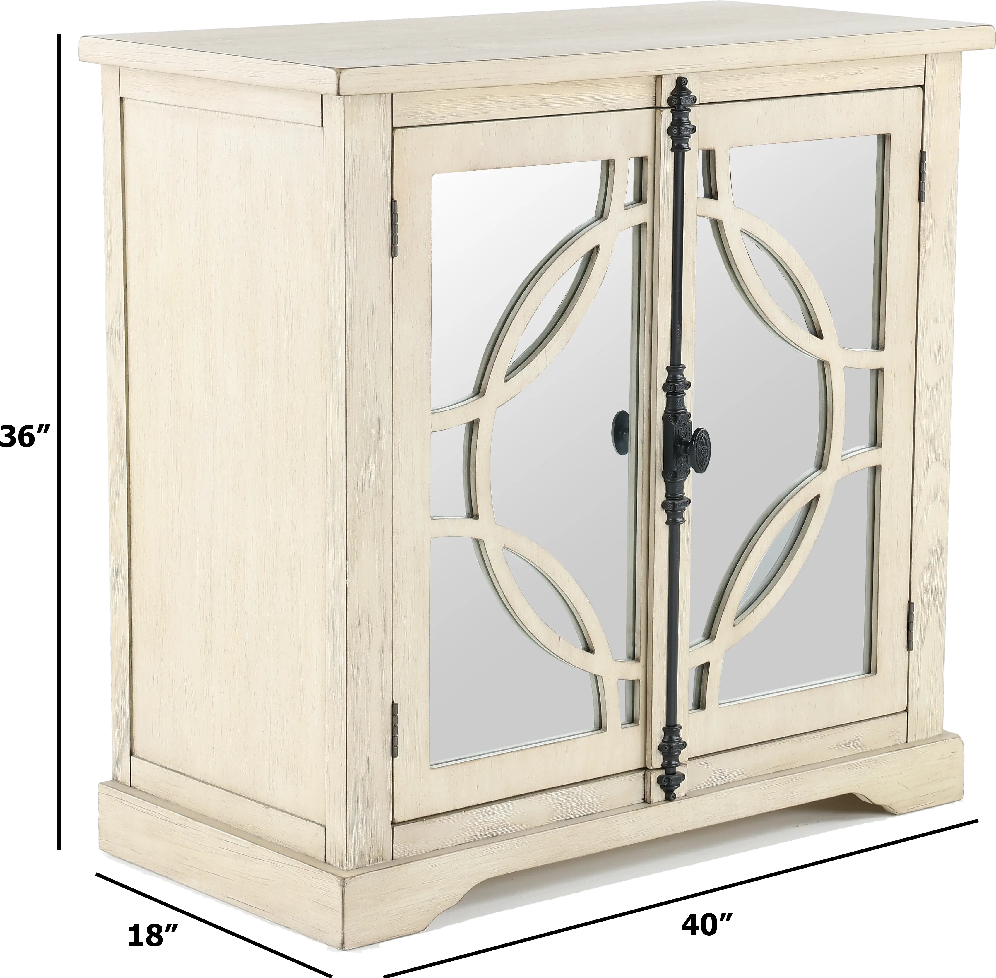 Emma Antique and Distressed Cream Accent Cabinet-4