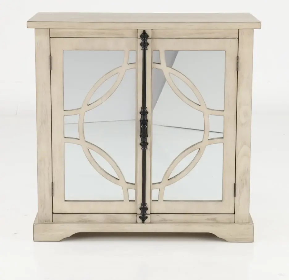 Emma Antique and Distressed Cream Accent Cabinet-7