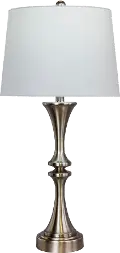 Brushed Steel Metal Table Lamp with USB Port
