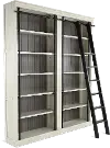 Toulouse Country Chic White Bookcase and Ladder Set
