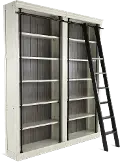 Toulouse Country Chic White Bookcase and Ladder Set