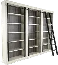 Toulouse White 4 Piece Bookcase with Metal Ladder