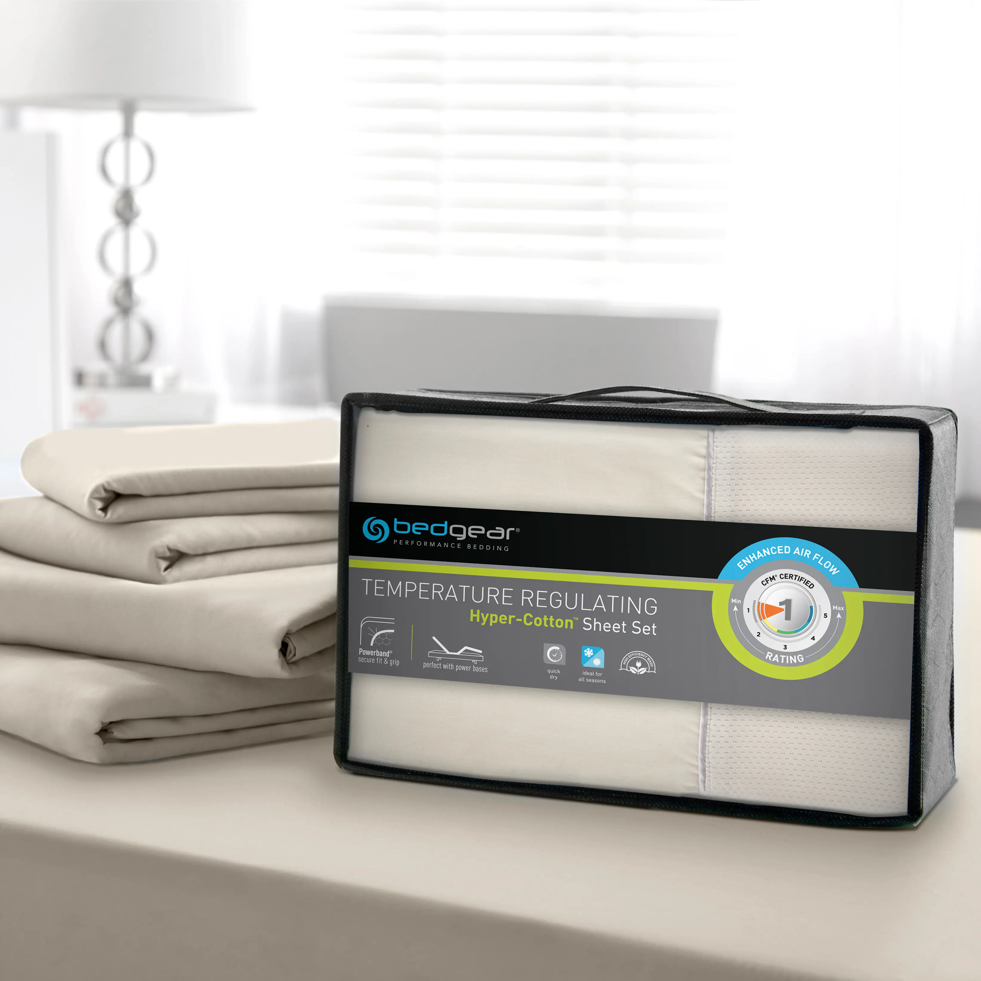 BGS21ACFT BedGear Champagne Hyper Cotton Twin Bed Sheets-9