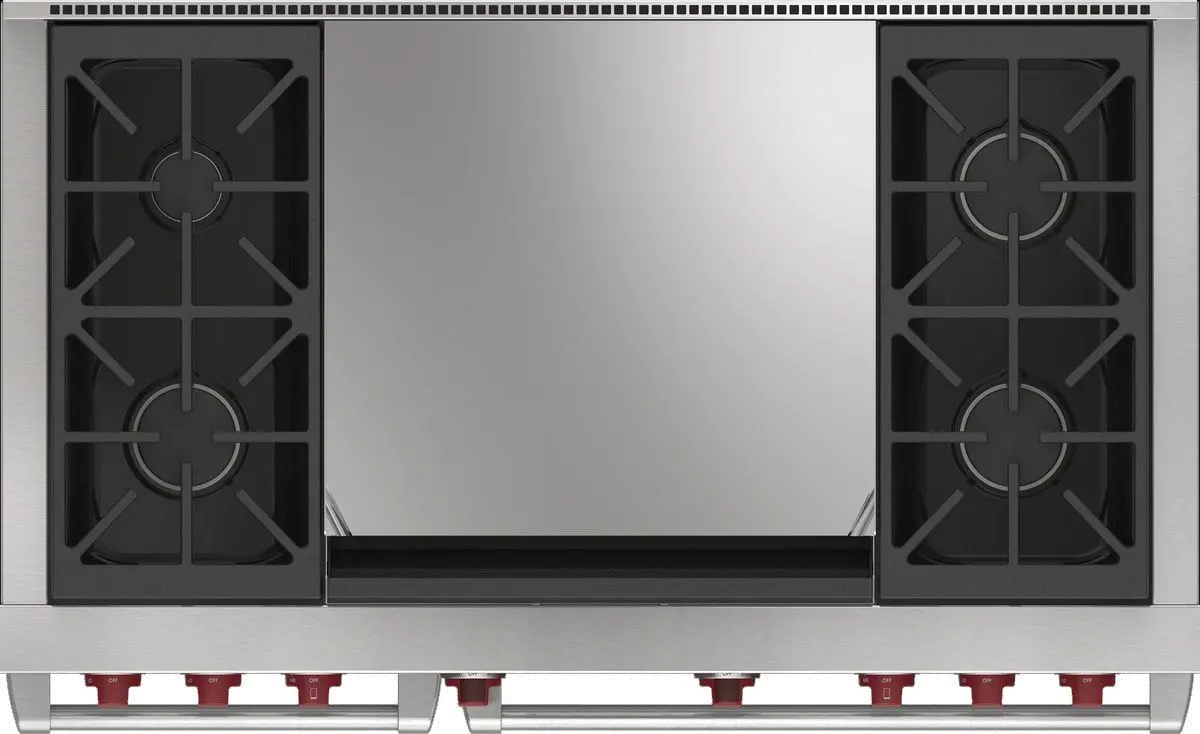DF48450DG/S/P Wolf 7.8 cu ft Dual-Fuel Range with Double Oven - Stainless Steel 48 Inch-2