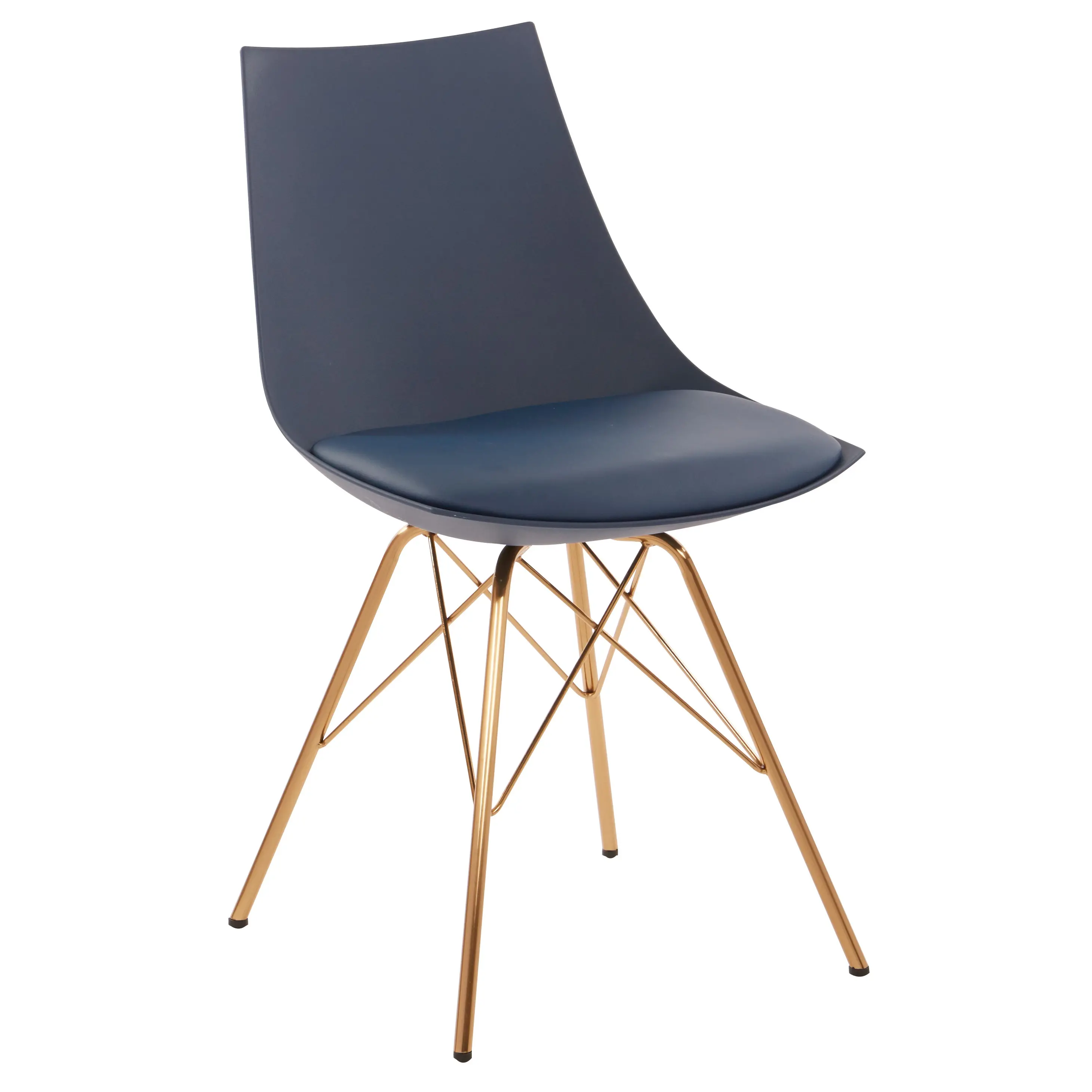 Oakley Navy Blue Faux Leather Desk Chair-1