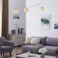 Brushed Nickel 3 Light Arch Floor Lamp - Falon