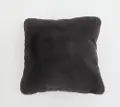 Chinchilla Charcoal Gray Faux Fur Throw Pillow