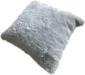 Chinchilla Silver Faux Fur Throw Pillow