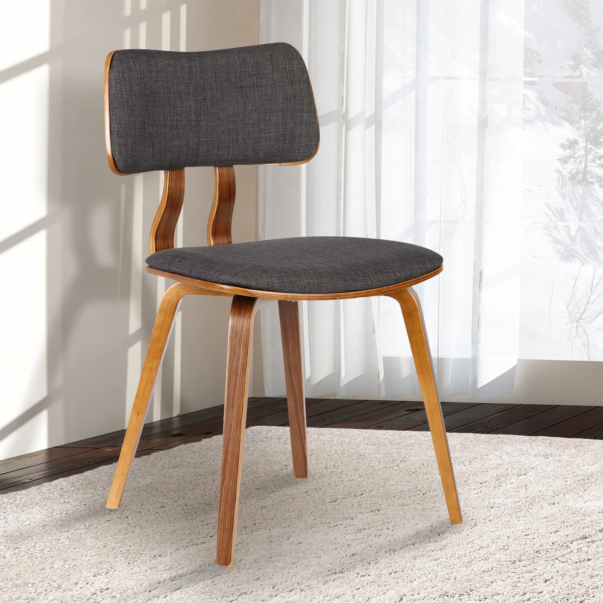 LCJASIWACH Jaguar Charcoal Gray Upholstered Dining Room Chair-2