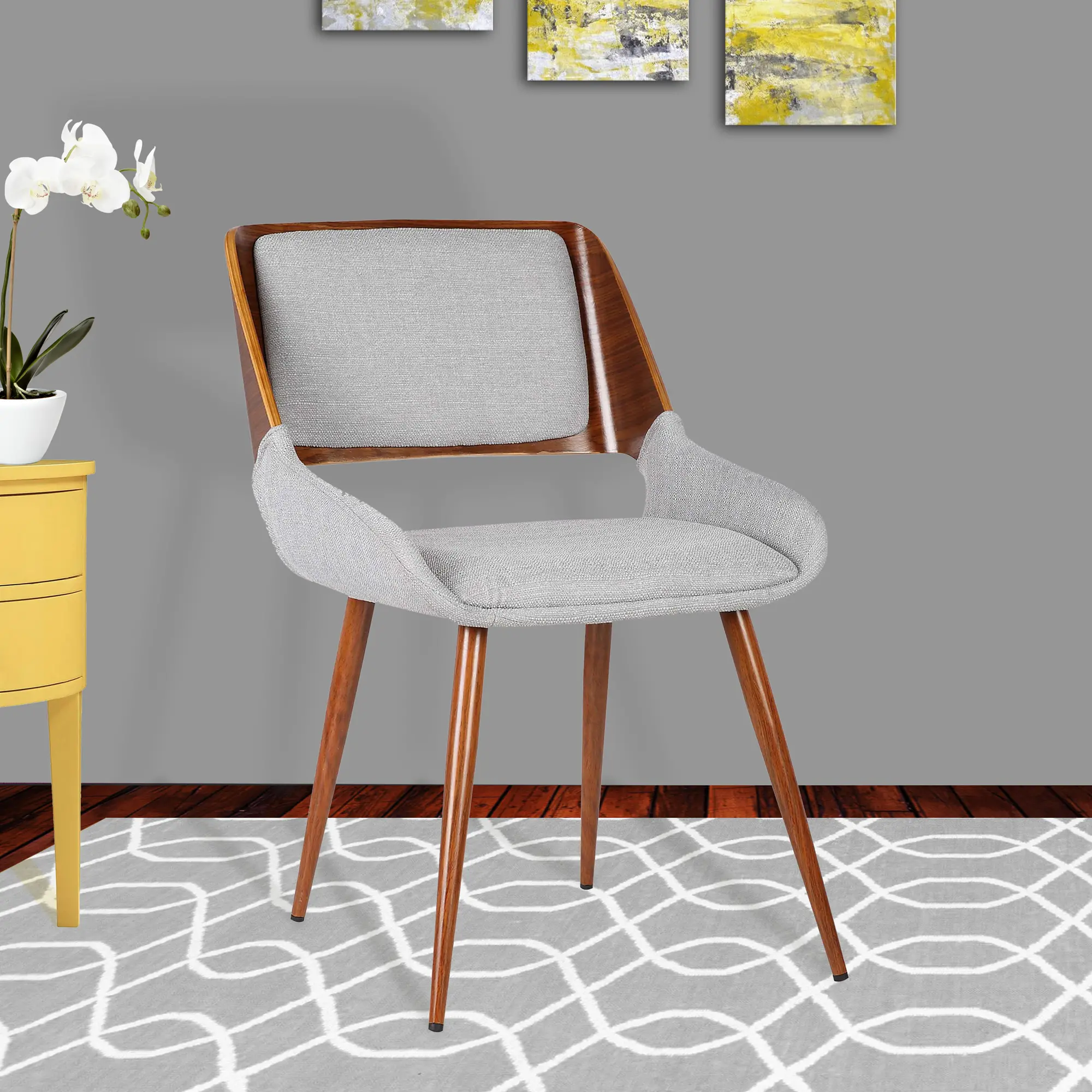 LCPNSIWAGRAY Panda Gray Upholstered Dining Room Chair-2