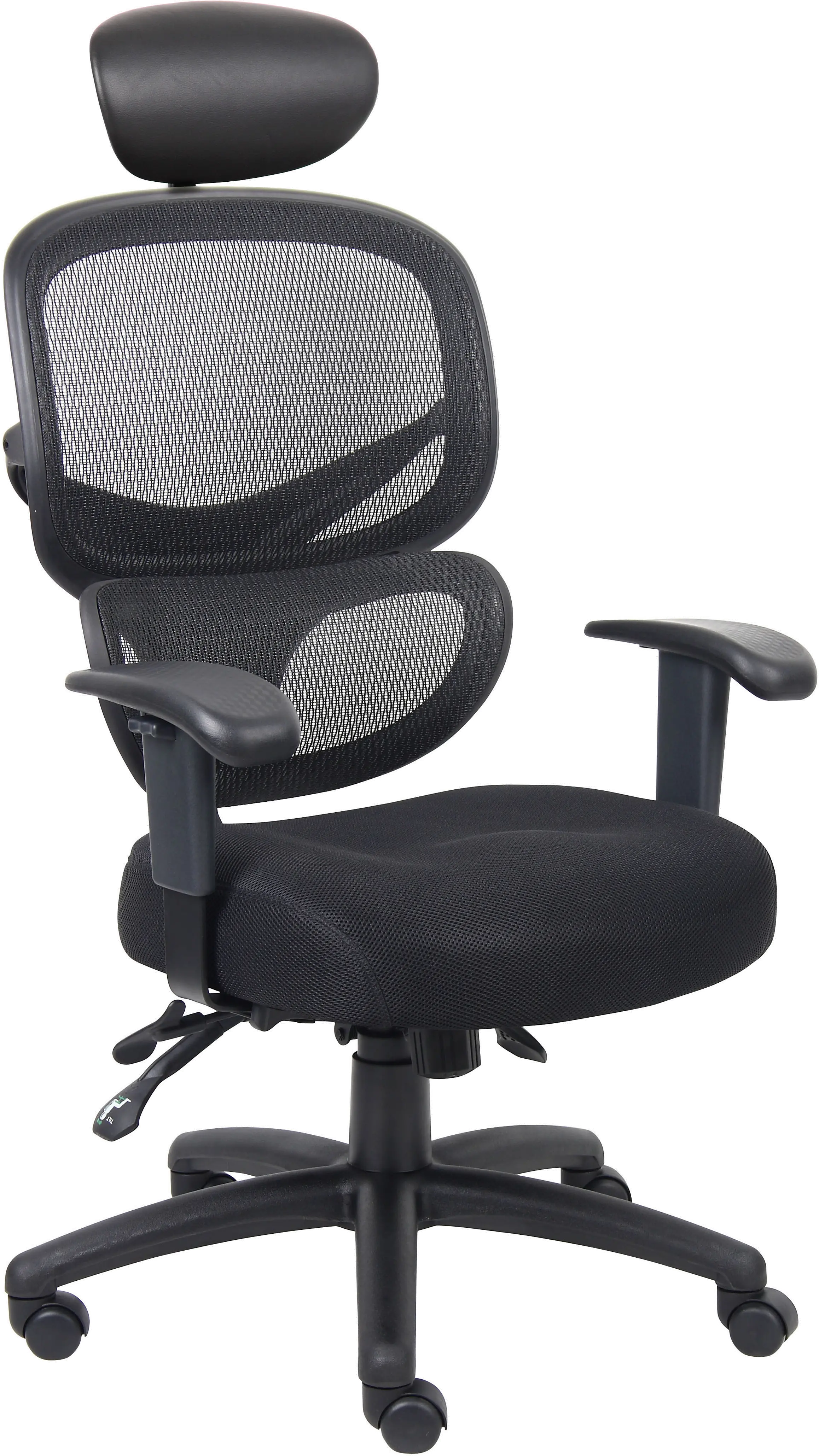 Boss Black Mesh Office Chair with Head Rest-1