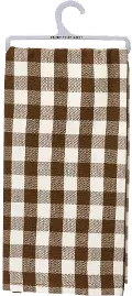 Brown and Off White Buffalo Check Dish Towel