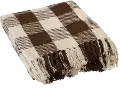 Brown and Off White Buffalo Check Throw Blanket