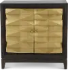 Abshire Dark Brown and Gold 2-Door Cabinet