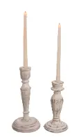 12 Cement White Wash Candle Holder Taper