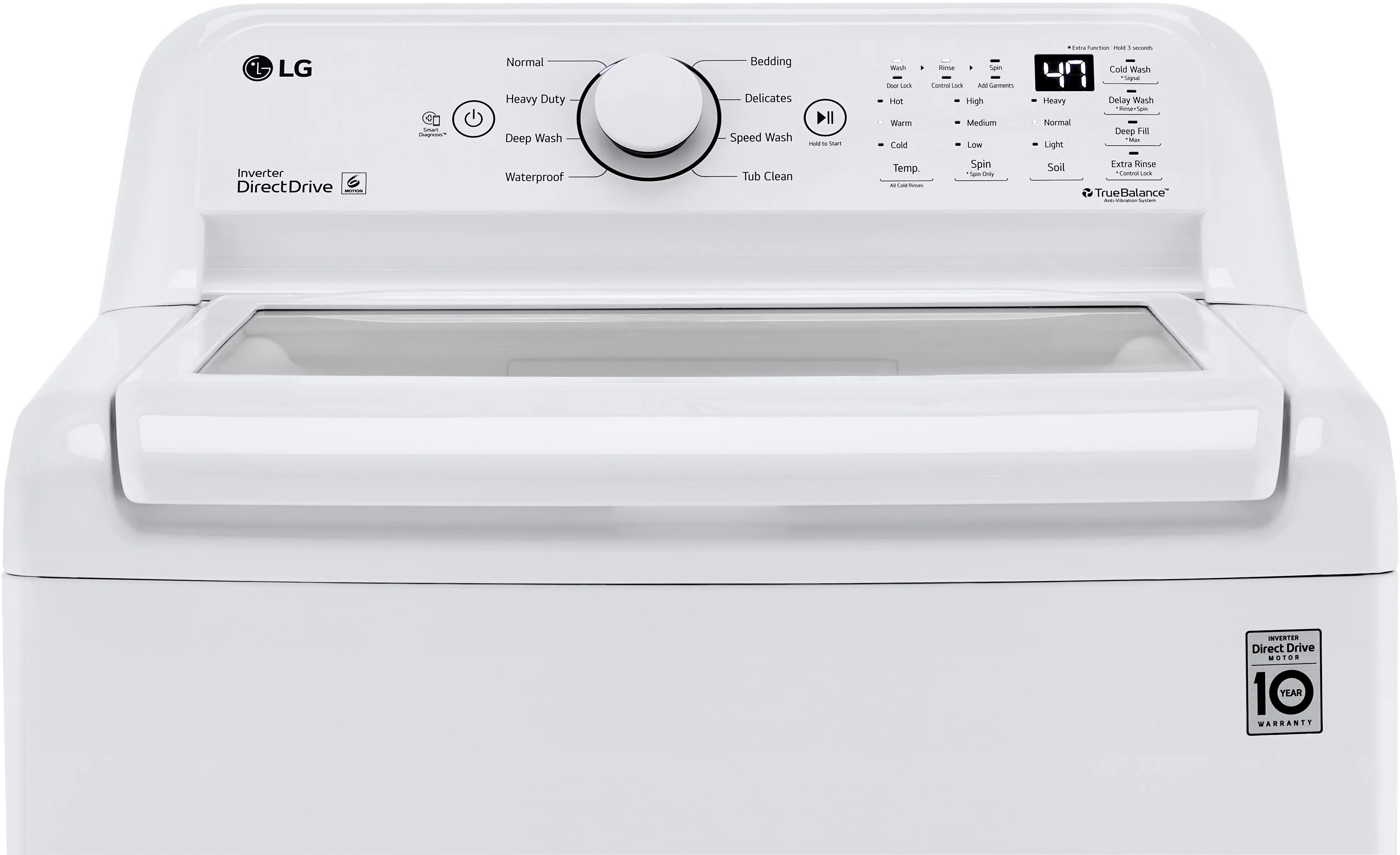 WT7005CW LG 4.3 cu. ft. Mega Capacity Top Load Washer with 4-Way Agitator & TurboDrum Technology - 4.3 cu. ft. White-4