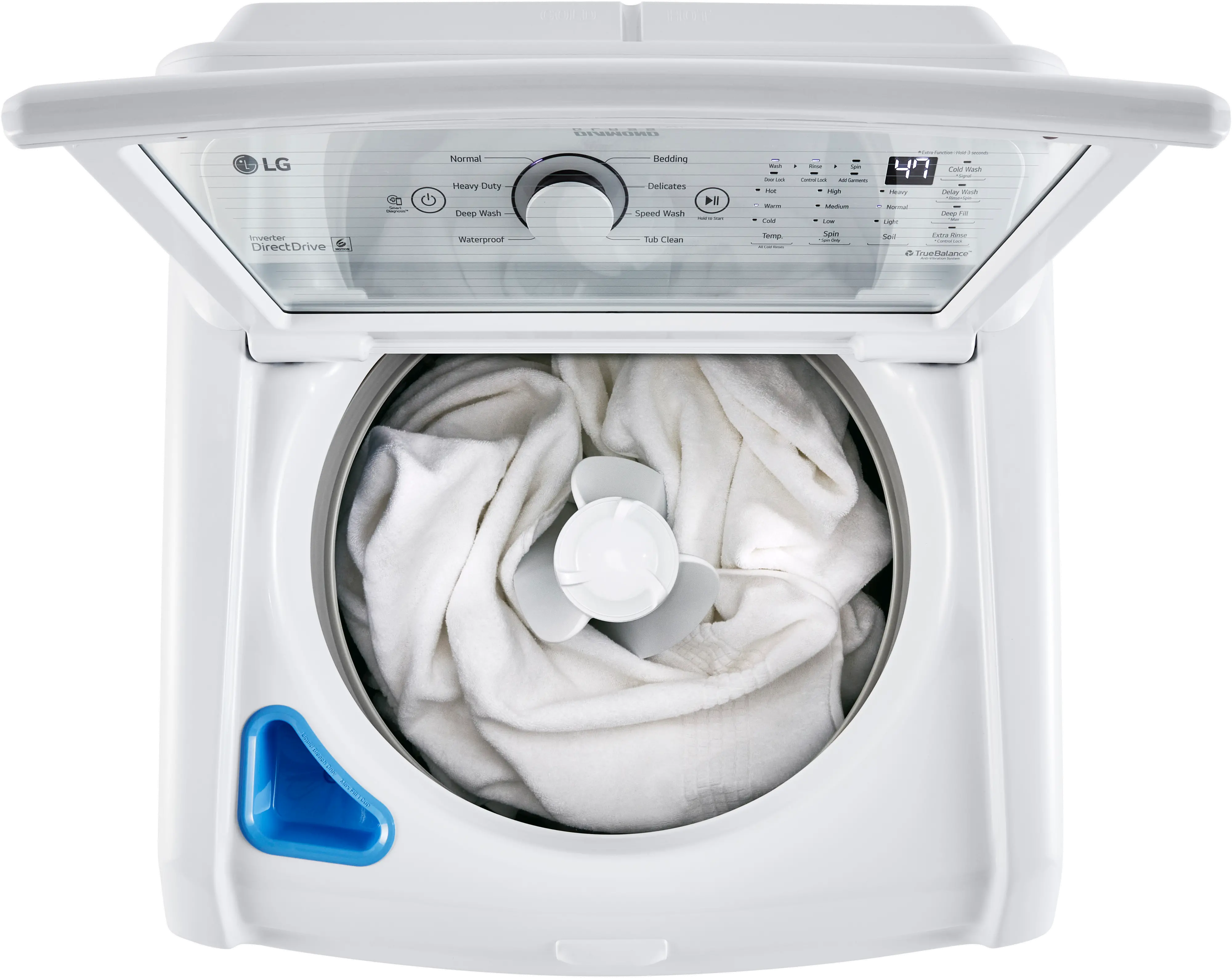 WT7005CW LG 4.3 cu. ft. Mega Capacity Top Load Washer with 4-Way Agitator & TurboDrum Technology - 4.3 cu. ft. White-7