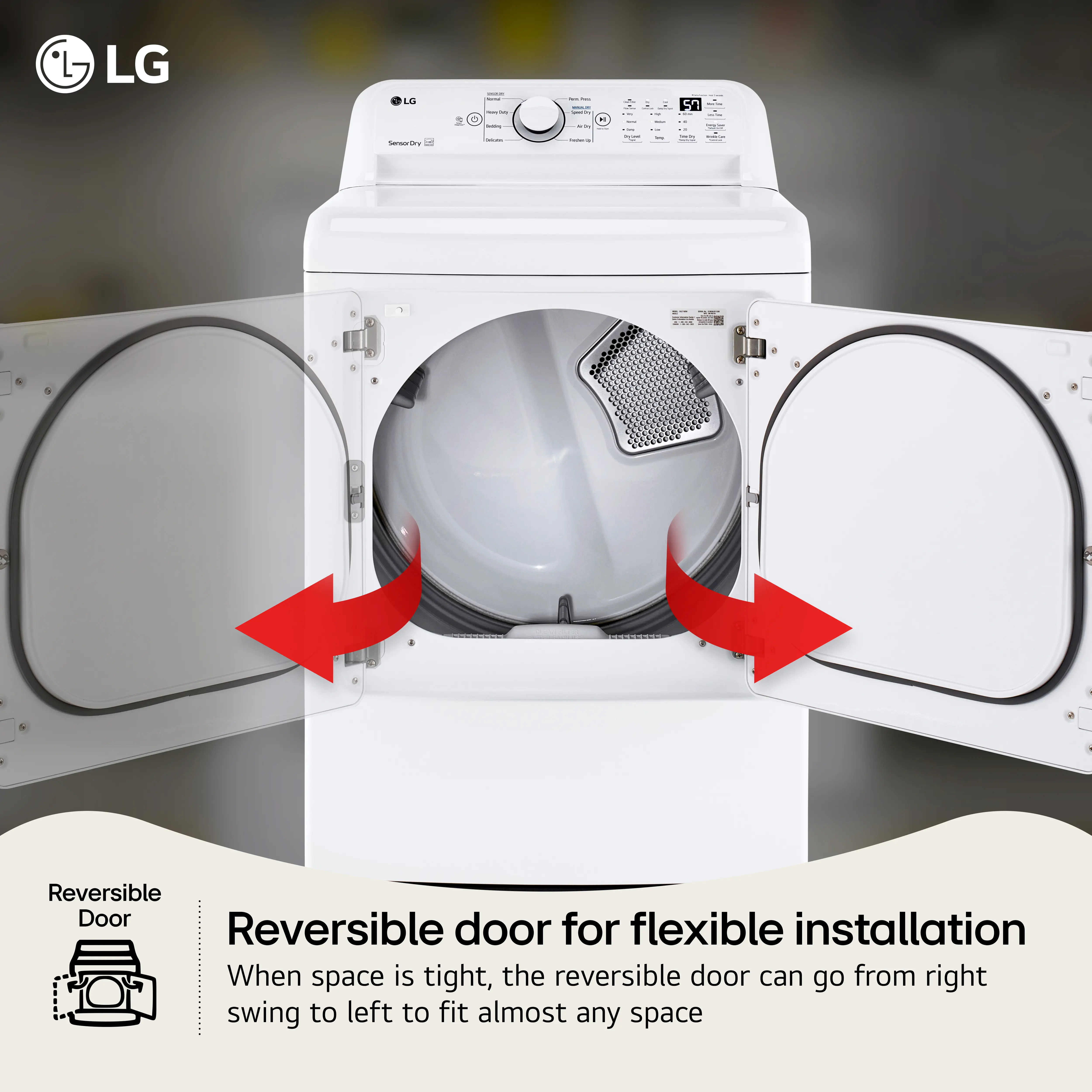 DLE7000W LG Electric Front Load Dryer 7000 - 7.3 cu. ft. White-2