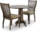 Zoey Mango Wood 3 Piece Dining Room Set with Slat Back Chairs