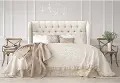 412QLNNTLC Jaclyn Cream Sloped Wingback Queen Headboard - Skyline Furniture