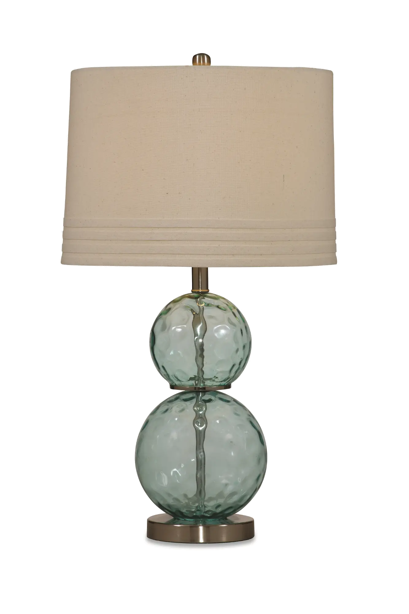 Sea Blue Green Glass Table Lamp with Silver Base-1