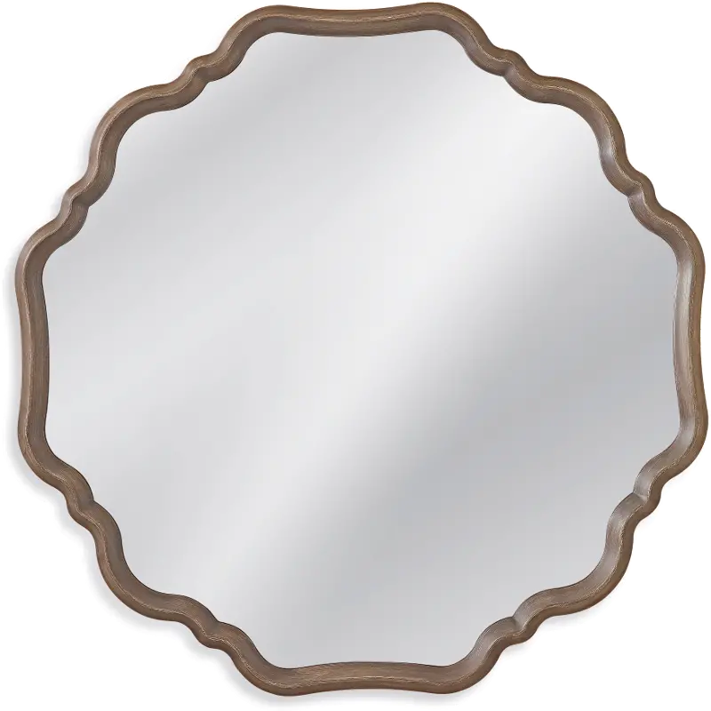 40 Inch Gray Scalloped Frame Wall Mirror