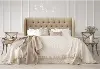 410TLNNSND Jaclyn Tan Sloped Wingback Twin Headboard - Skyline Furniture