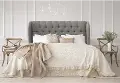 411FLNNGR Jaclyn Gray Sloped Wingback Full Headboard - Skyline Furniture