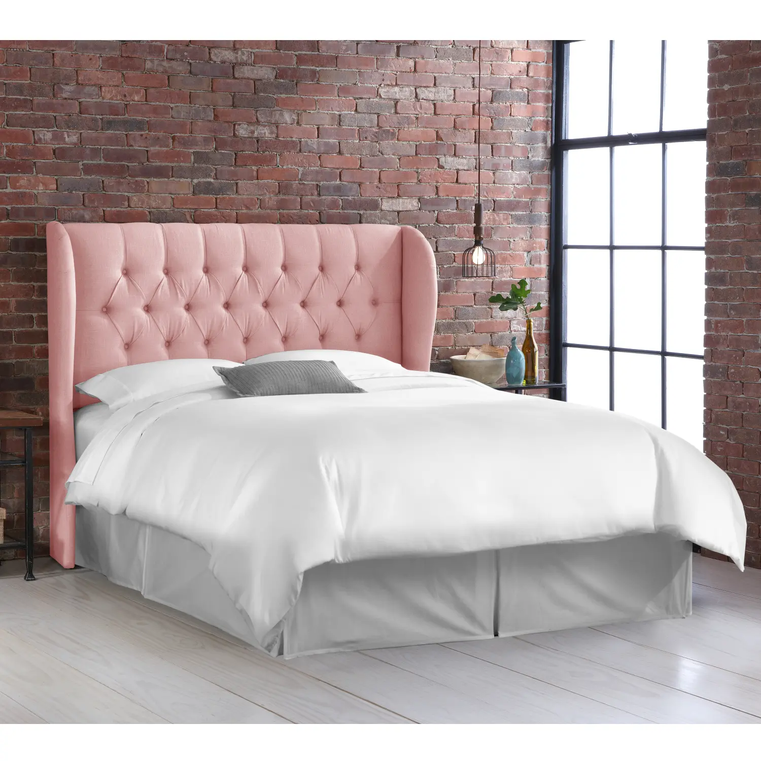 414CLNNBLS Jaclyn Blush Sloped Wingback California King Headboard - Skyline Furniture-1