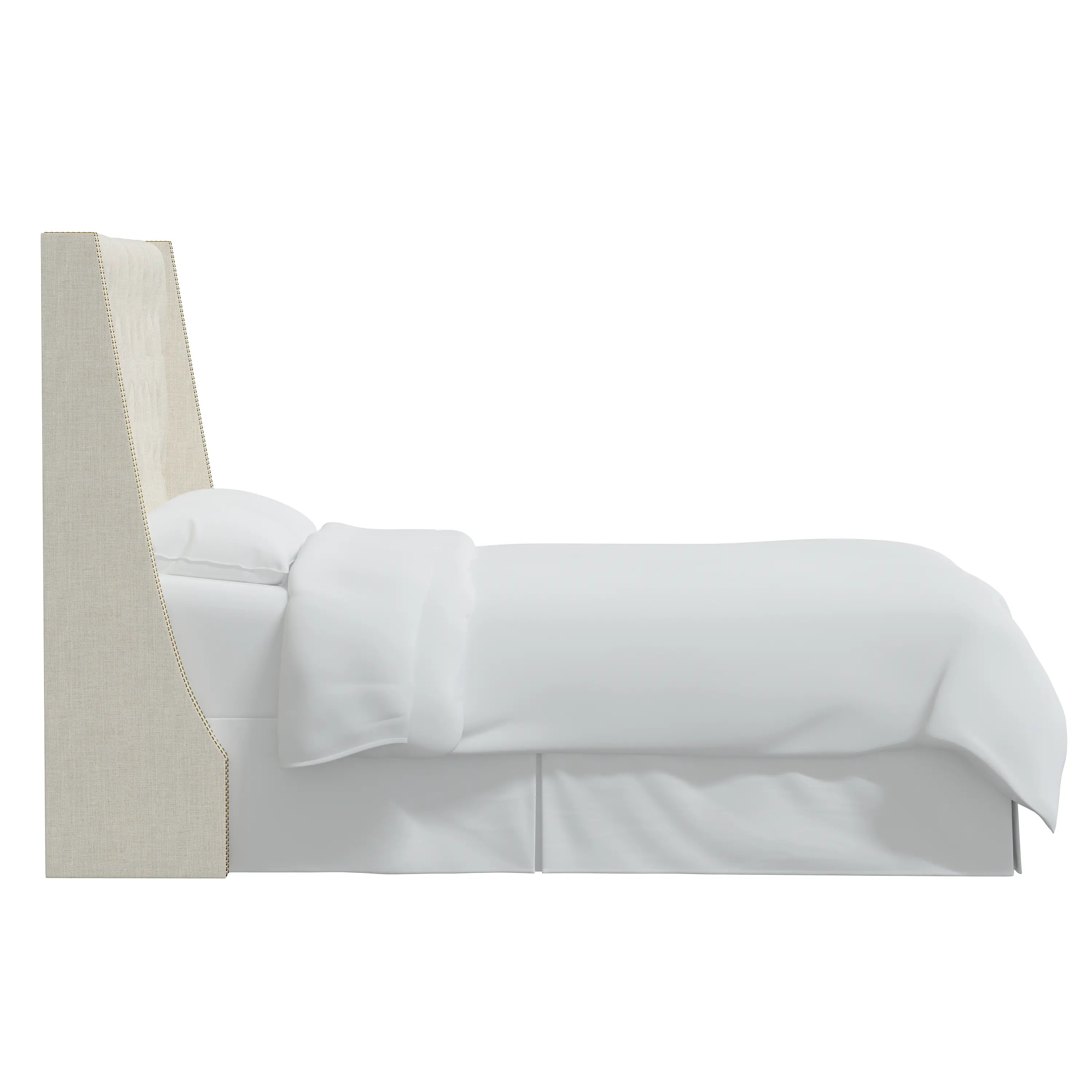 124NB-BRLNNTLC Riley Cream Tufted Wingback California King Headboard - Skyline Furniture-4