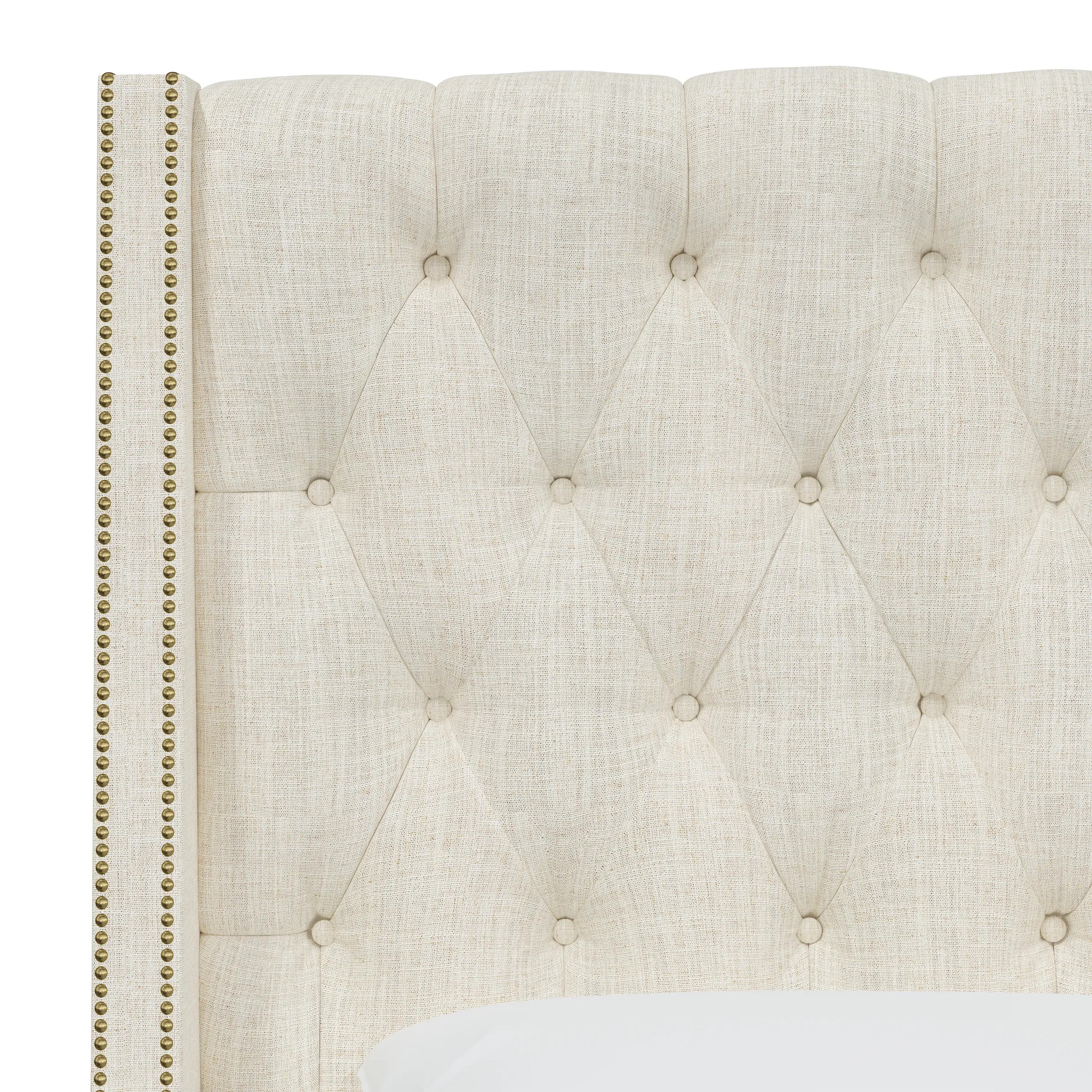 124NB-BRLNNTLC Riley Cream Tufted Wingback California King Headboard - Skyline Furniture-5