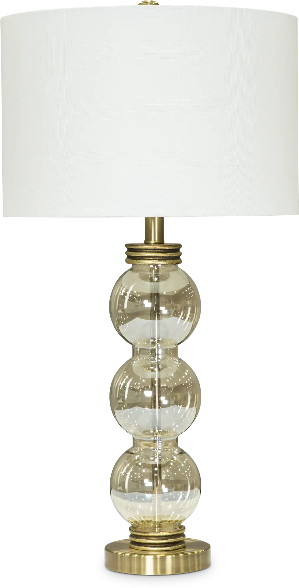 29 Inch Bubble Glass Table Lamp with Antique Brass Details-1