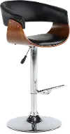 LCPASWBABL Paris Black and Walnut Adjustable Bar Stool