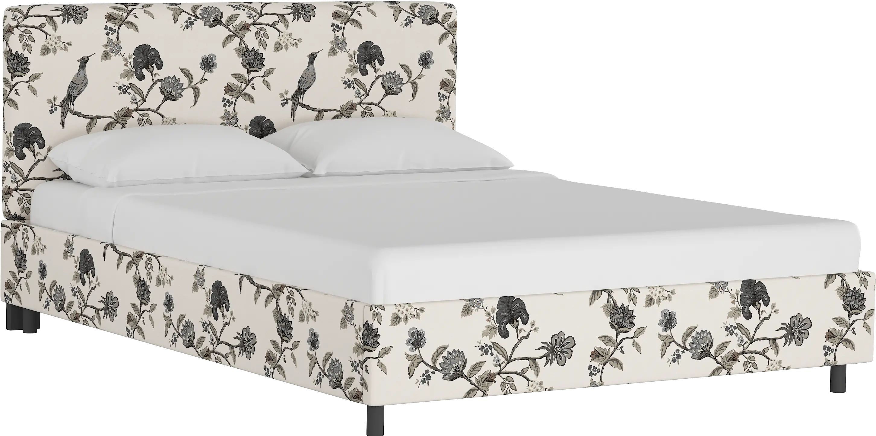 754PBDSHNINKOGA Brianna Black Bird Floral California King Platform Bed - Skyline Furniture-1