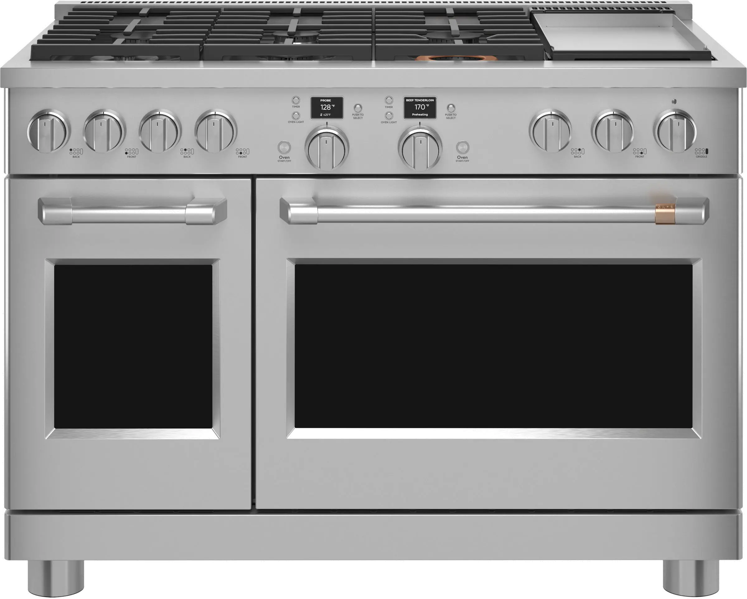 C2Y486P2TS1 Cafe 8.25 cu ft Double Oven Dual Fuel Range - Stainless Steel 48 Inch-1