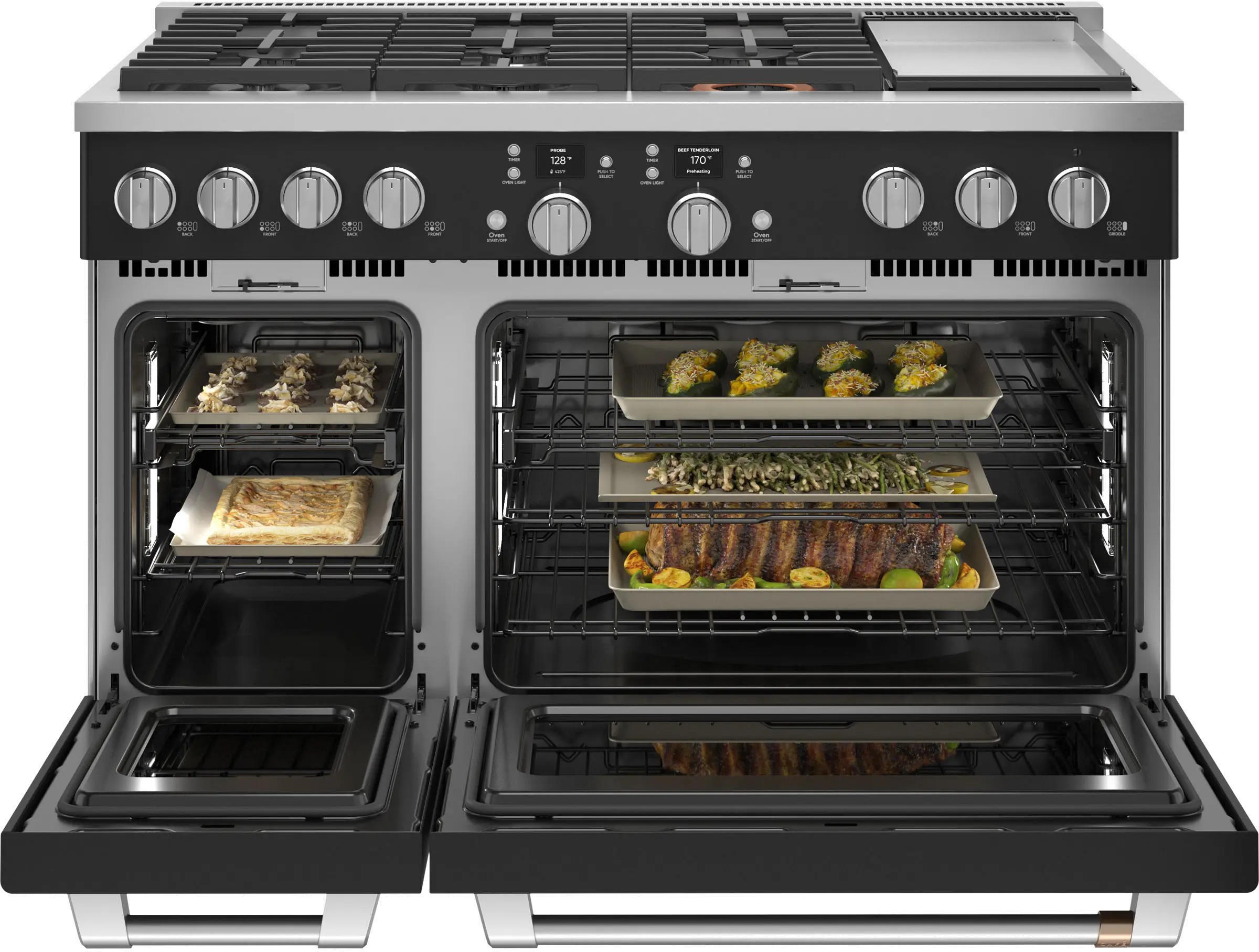 C2Y486P3TD1 Cafe 8.25 cu ft Double Oven Dual Fuel Range - Matte Black 48 Inch-3