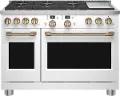C2Y486P4TW2 Cafe 8.25 cu ft Double Oven Dual Fuel Range - Matte White 48 Inch