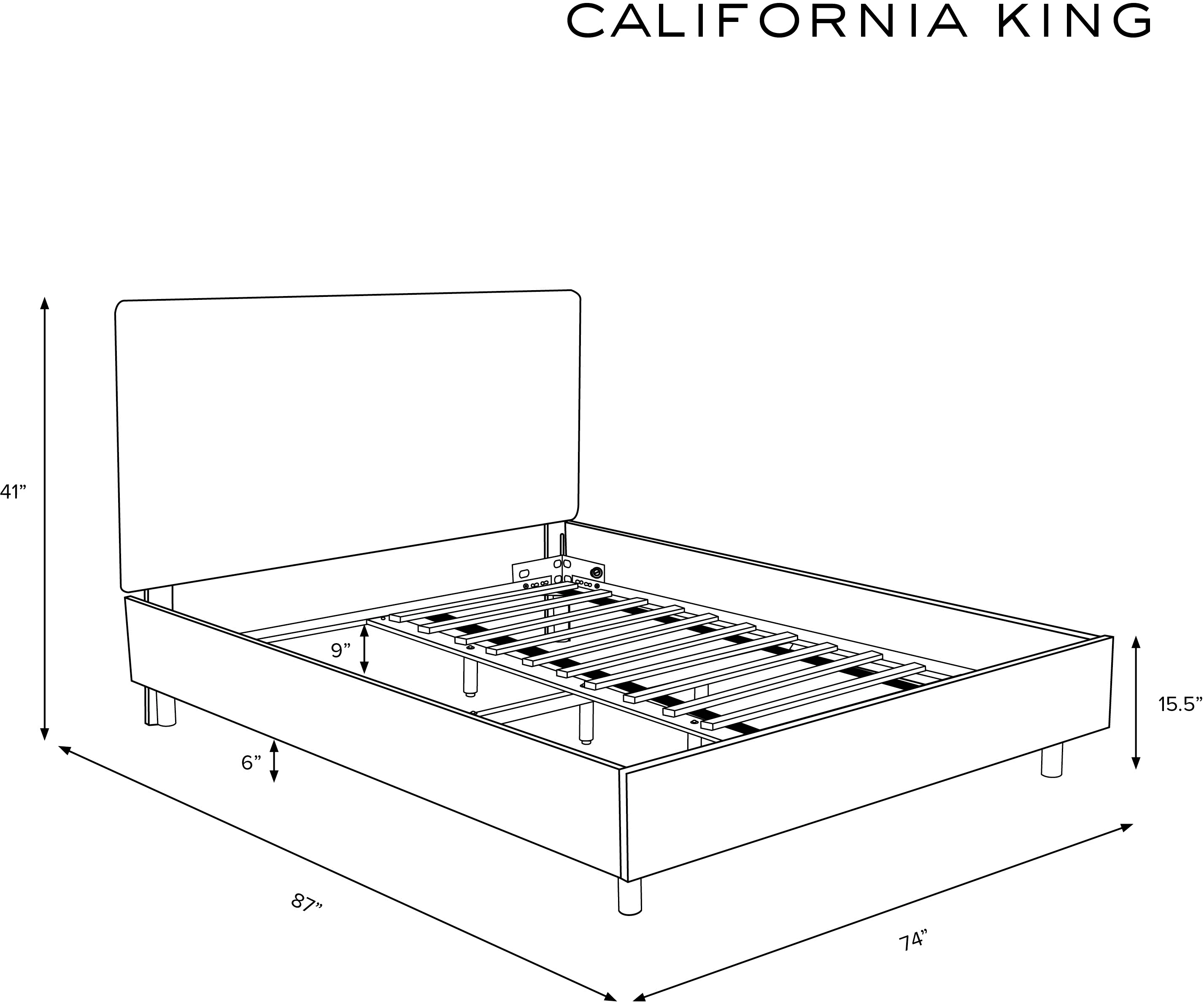 754PBDLNNBLC Brianna Black California King Platform Bed - Skyline Furniture-7