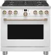 CGY366P4TW2 Cafe 6.2 cu ft Gas Range -  Matte White 36 Inch
