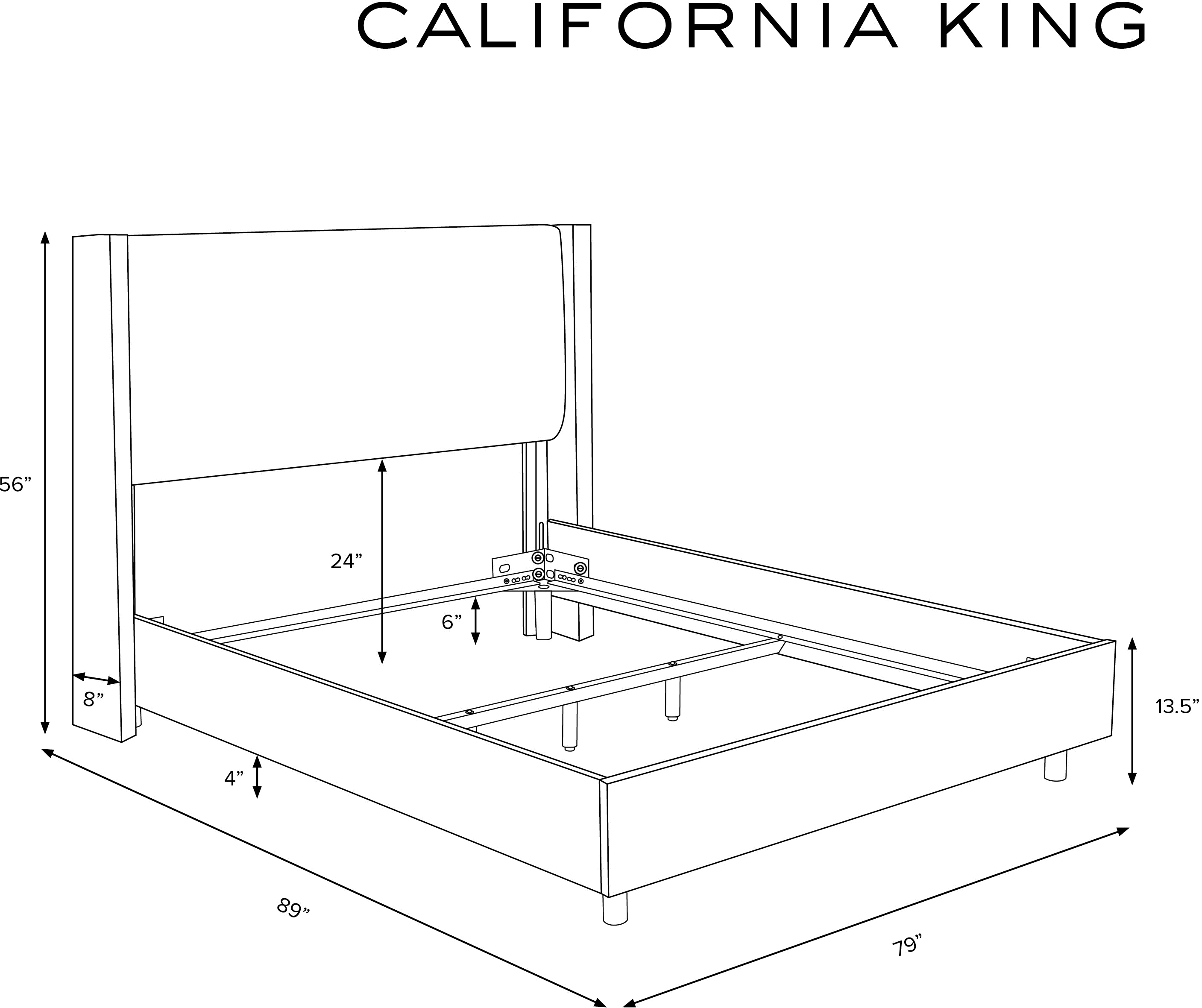 504BEDIKDCR Penelope Black Dot Straight Wingback California King Bed - Skyline Furniture-6