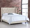 412BEDLNNTLC Izzy Cream Sloped Wingback Queen Bed - Skyline Furniture
