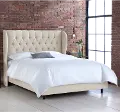 411BEDLNNTLC Izzy Cream Sloped Wingback Full Bed - Skyline Furniture