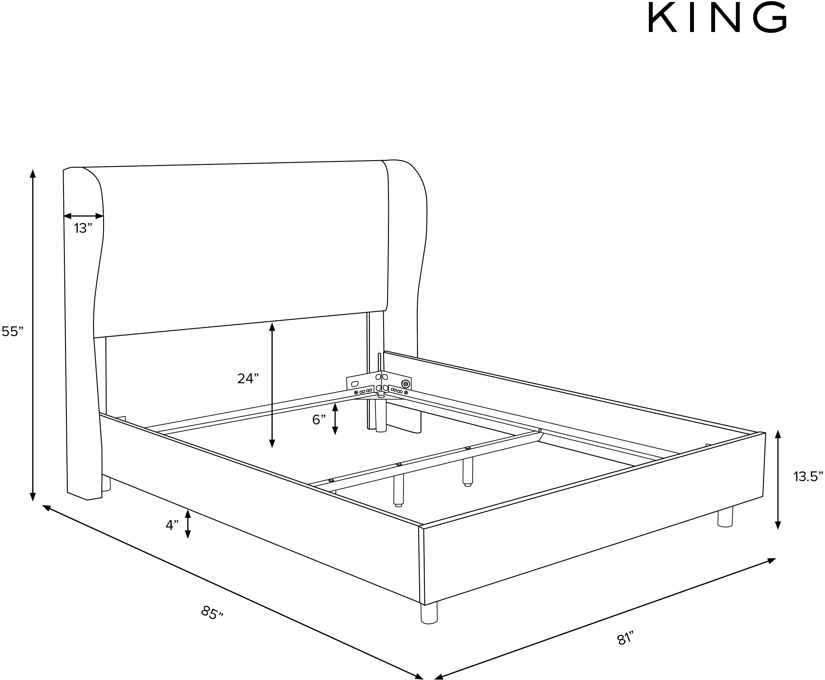 413BEDLNNNV Izzy Navy Sloped Wingback King Bed - Skyline Furniture-7