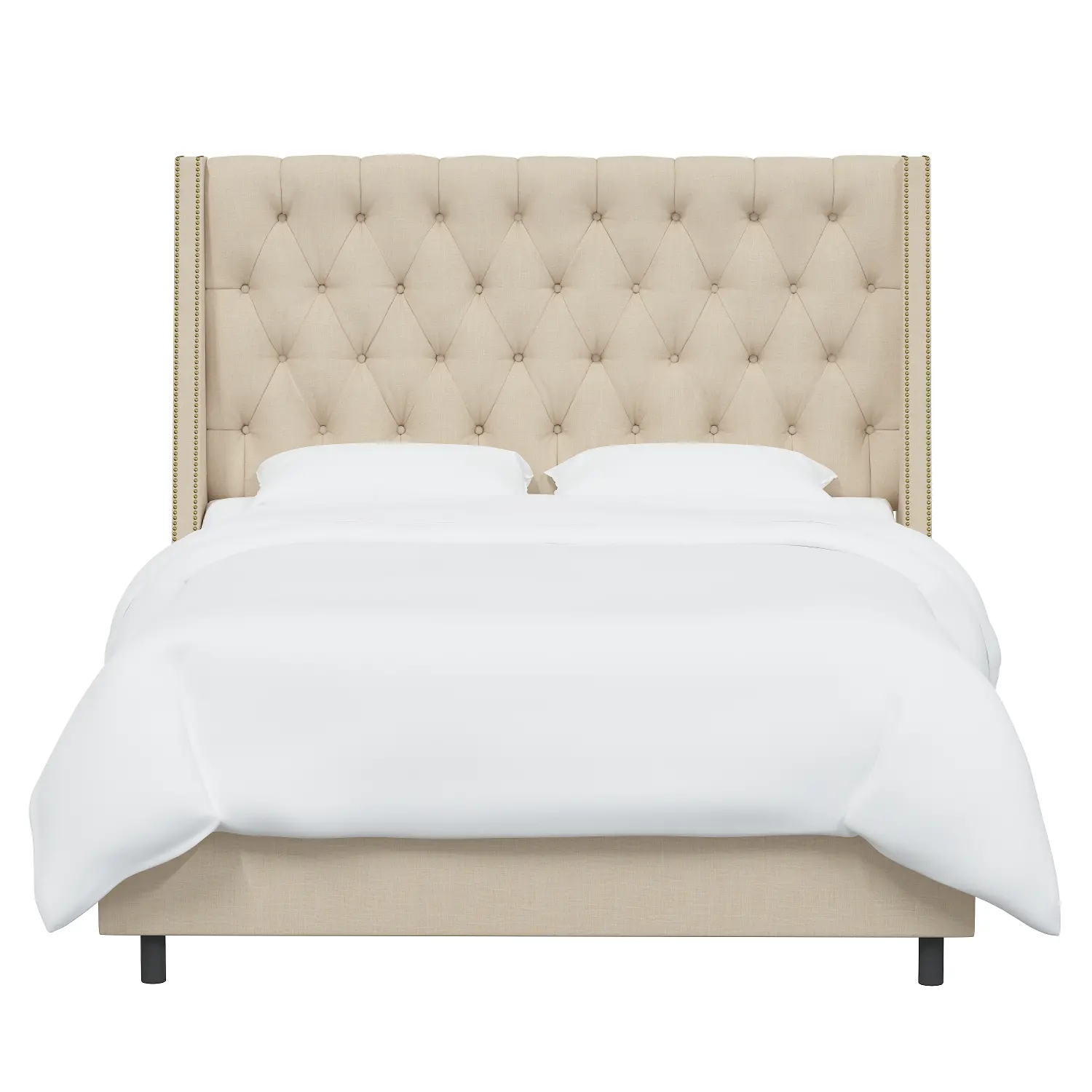 121NBBED-BRLNNLNN Riley Ivory Flared Wingback Full Bed - Skyline Furniture-1