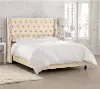 120NBBED-BRLNNLNN Riley Ivory Flared Wingback Twin Bed - Skyline Furniture